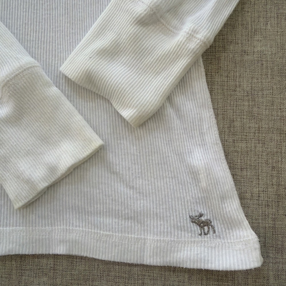 Y2K Vintage Abercrombie Babydoll V Neck Ribbed T Elena Gilbert Bella Swan - Picture 3 of 15